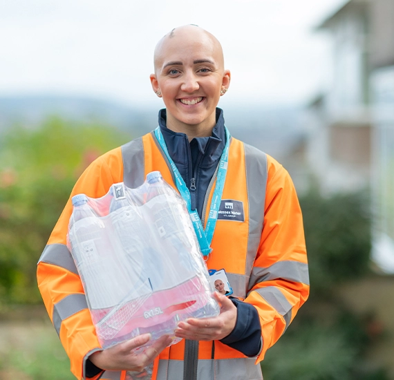 Wessex Water Employee Delivering Bottled Water 