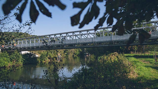 The new footway, part of the £9 million access bridge to and from Saltford Water Recycling Centre, will provide a new pedestrian route across the River Avon