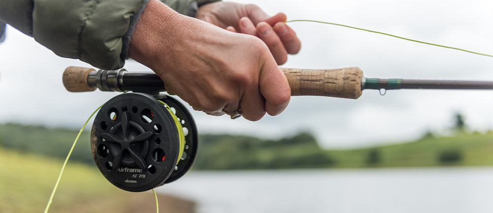 Close up shot of a fishing rod