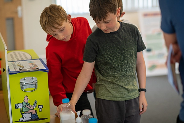 Children taking part in an education activity