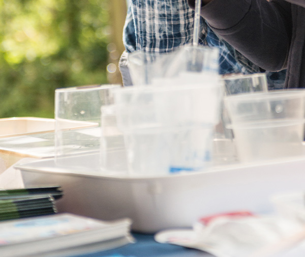 Science experiment on a table